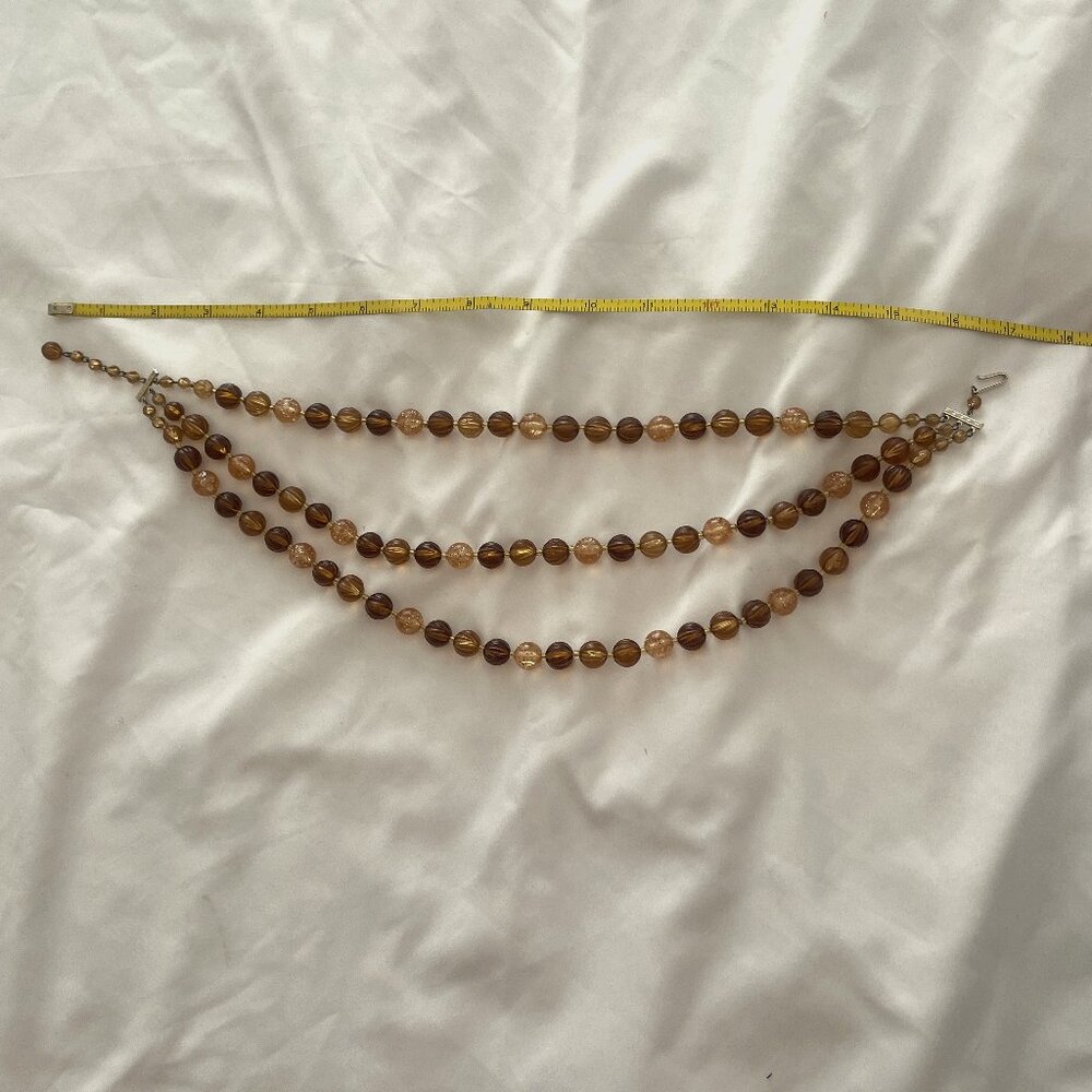 90s vintage triple strand tiki necklace